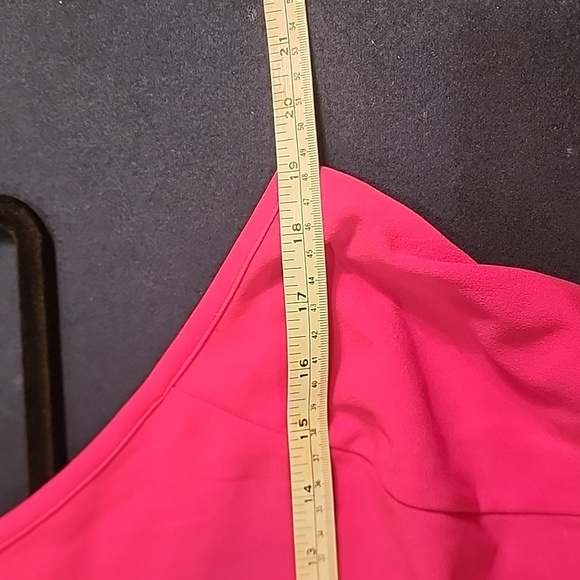 Woosea Fuschia Pink Long Maxi Dress Sleeveless Halter Deep Ruffled Side Slit LG - Picture 7 of 8